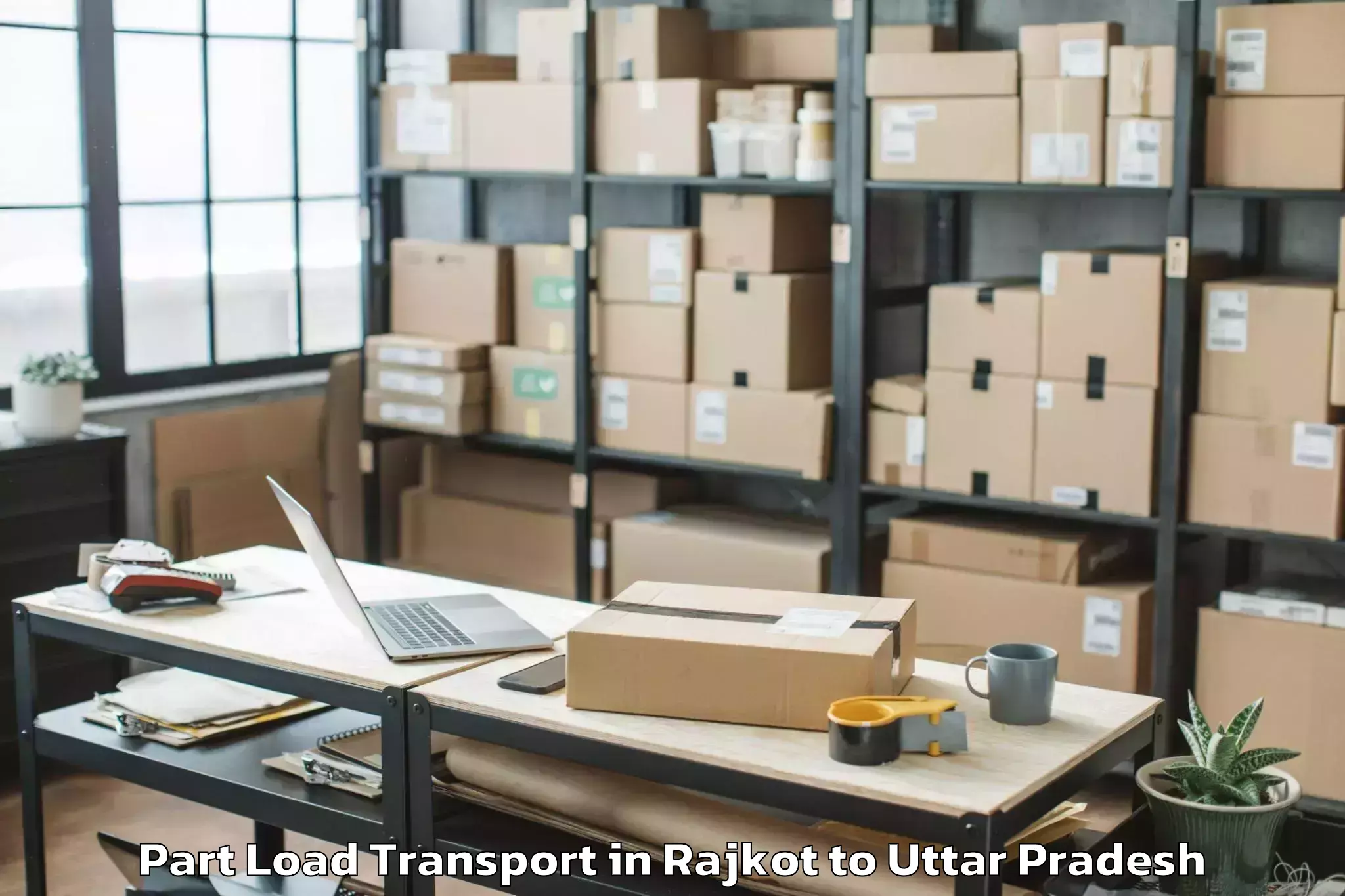 Affordable Rajkot to Jasrana Part Load Transport